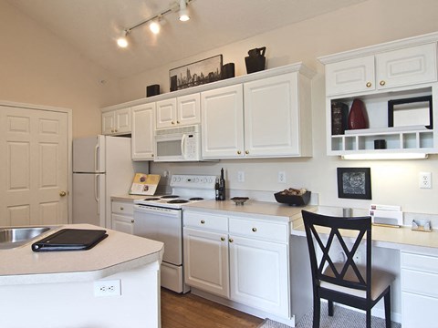 White Kitchen at Times Square Apartments in Dublin OH